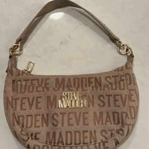 Steve Madden Beige Logo Shoulder Bag